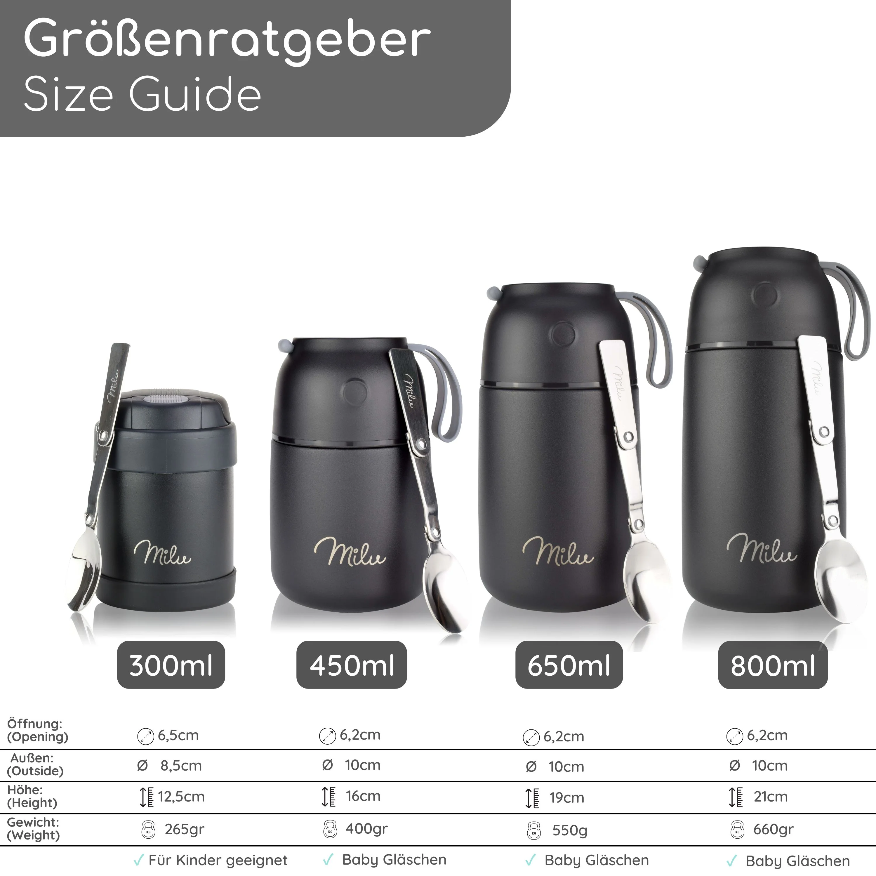 Milu® Thermobehälter für Essen Kinder (300 ml) - Image 6