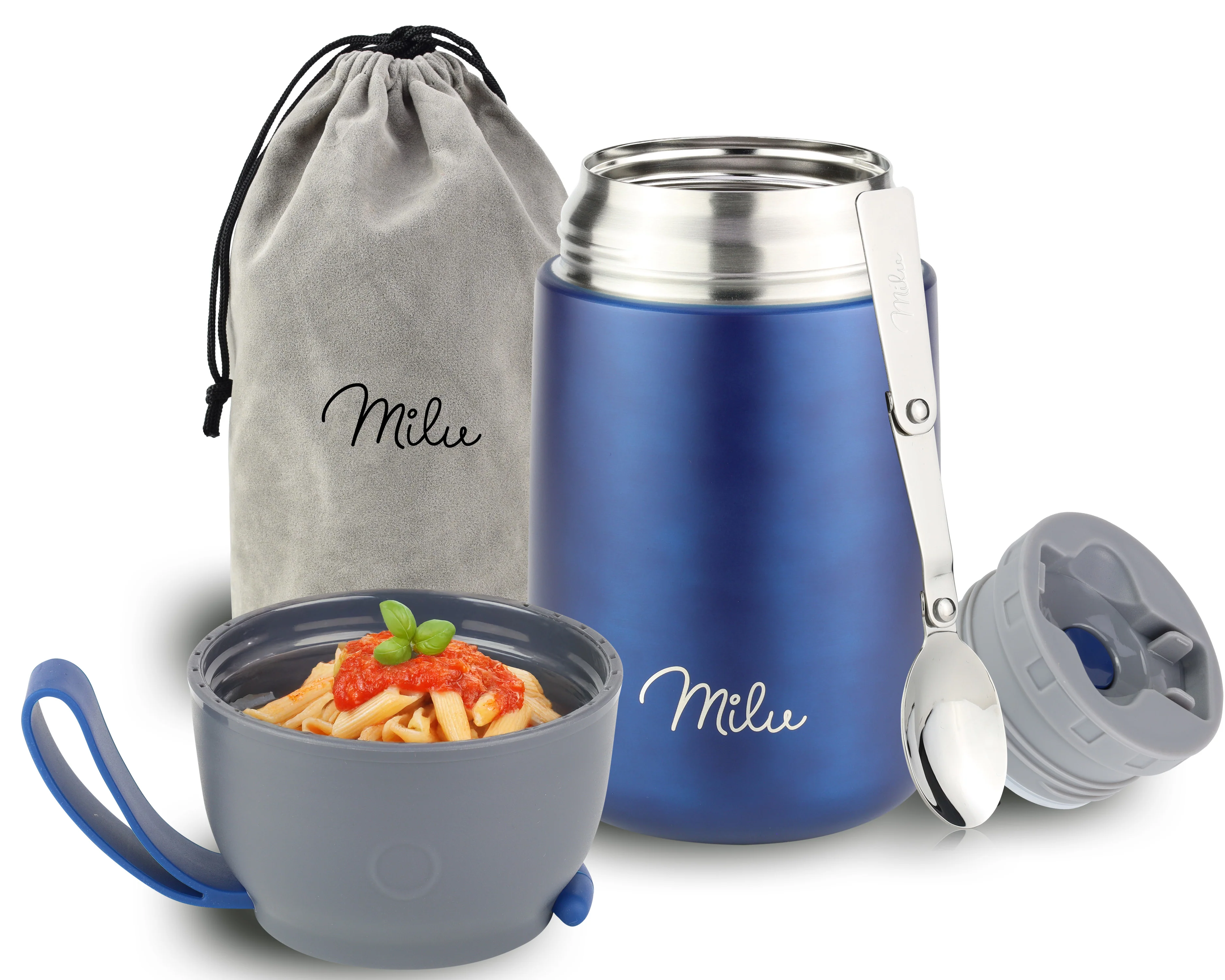 Milu® Thermobehälter für Essen, mit Löffel, auslaufsicher, isoliert (450 ml, 650 ml, 800 ml) - Image 16