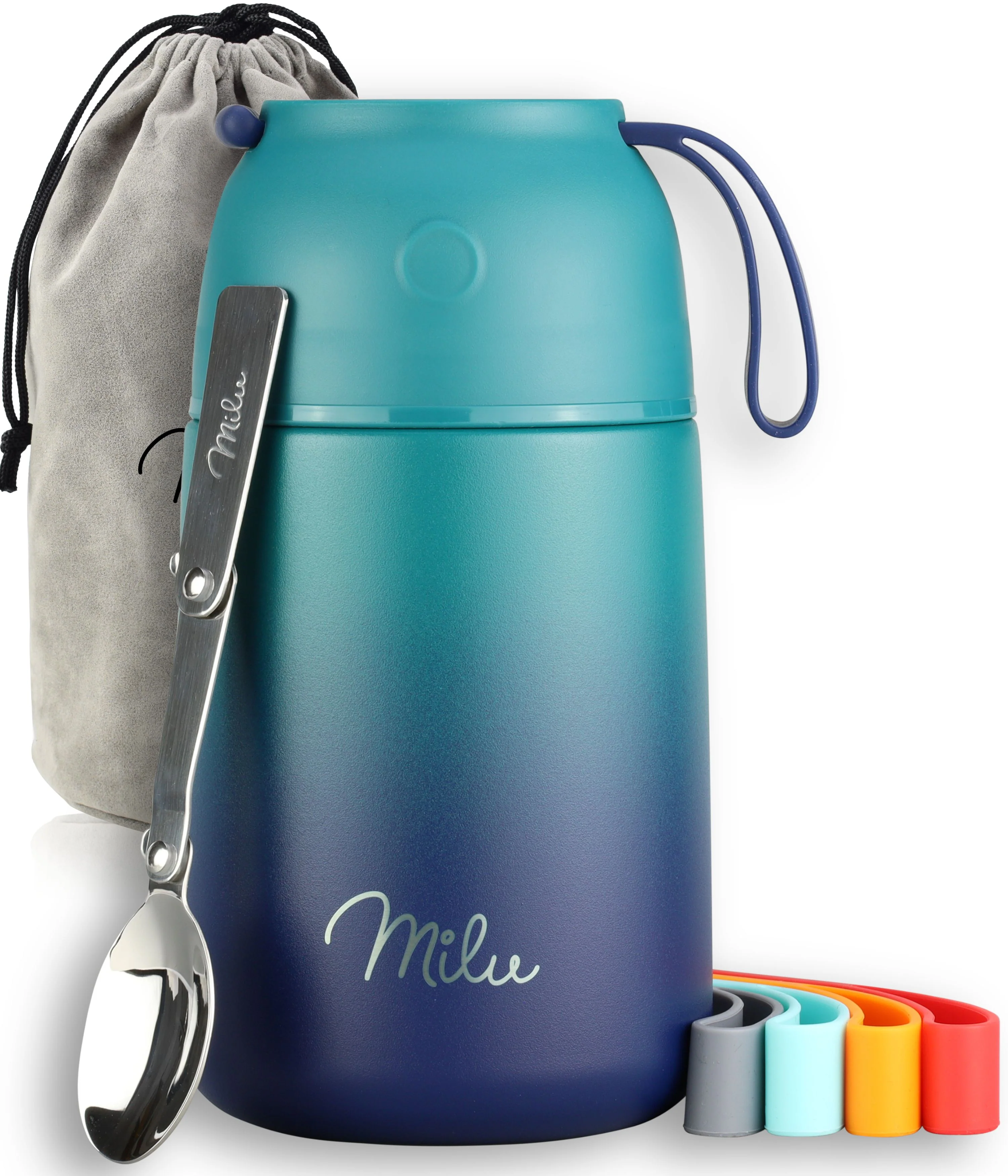 Milu® Thermobehälter für Essen, mit Löffel, auslaufsicher, isoliert (450 ml, 650 ml, 800 ml) - Image 20