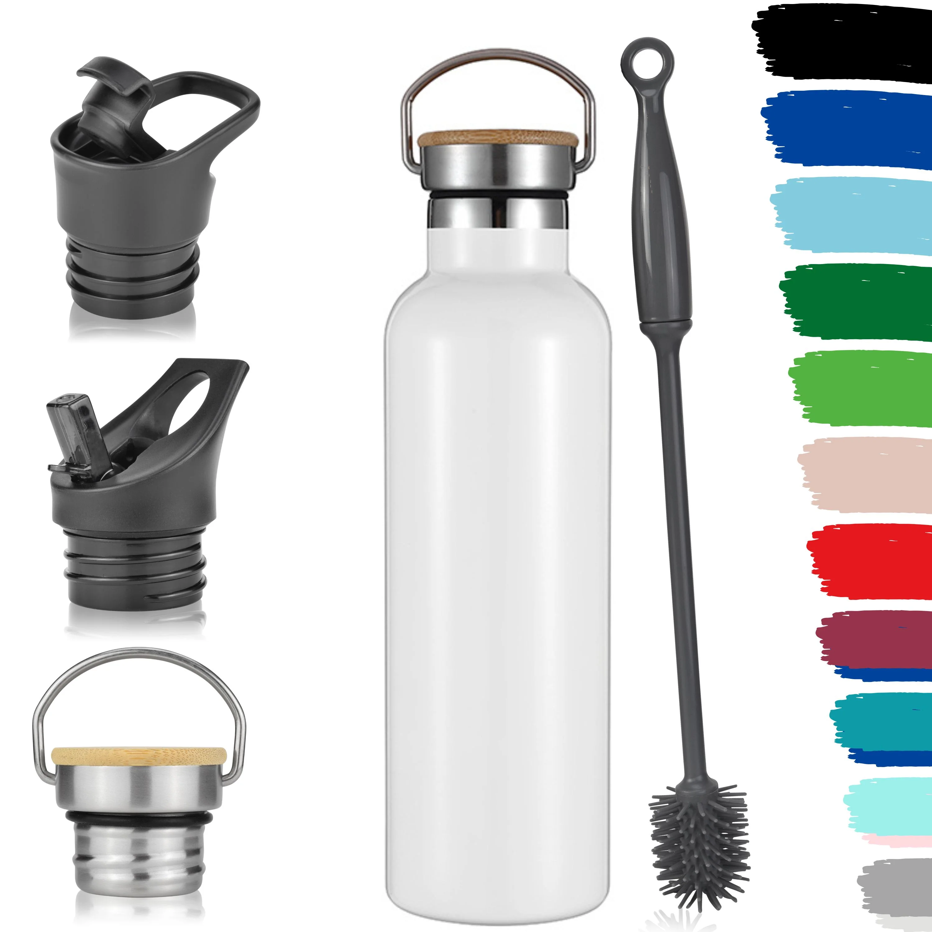 Milu Edelstahl Trinkflasche mit 3 Deckeln, auslaufsicher, isoliert (350 ml 500 ml 750 ml 1000 ml) - Image 18